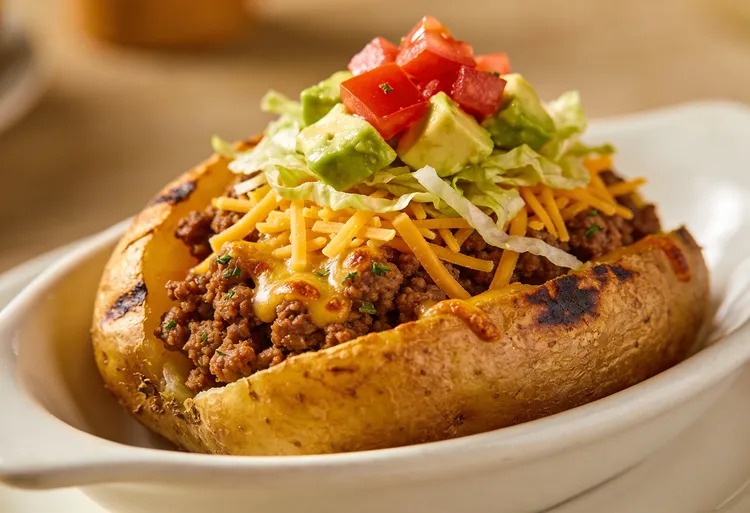 Spicy nachos jacket potatoes